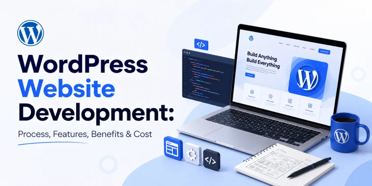 WordPress Website Development featuring AI integration, SEO optimization, custom design, performance, security, and business growth.